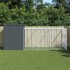 Caseta perros con corral acero galvanizado gris 214x457x181