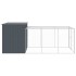 Caseta perros con corral acero galvanizado gris 214x457x181