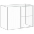 Caseta perros con corral acero galvanizado gris 214x457x181