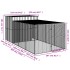Caseta perros con corral acero galvanizado gris 214x457x181