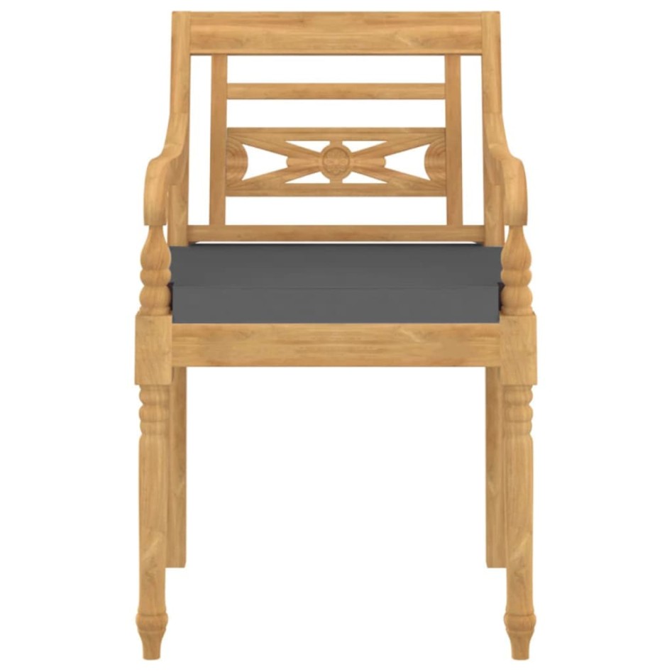 Sillas Batavia con cojines 4 unidades madera maciza de