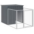 Caseta perros con corral acero galvanizado gris 110x1017x110
