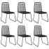 Set de comedor de jardín de 7 piezas PVC ratán negro y