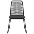Set de comedor de jardín de 7 piezas PVC ratán negro y