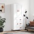 Aparador alto madera contrachapada blanco brillo 69,5x34x180
