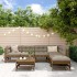Juego de muebles jardín 7 pzas madera maciza pino marrón