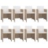 Set comedor de jardín 9 piezas y cojines ratán sintético