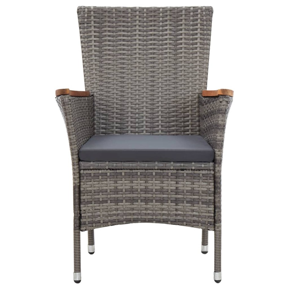 Set de comedor para jardín 5 pzas cojines ratán sintético