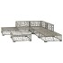 Set de muebles de jardín 6 pzas y cojines ratán sintético