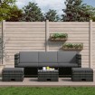 Set de muebles de jardín 4 pzas y cojines ratán sintético gris
