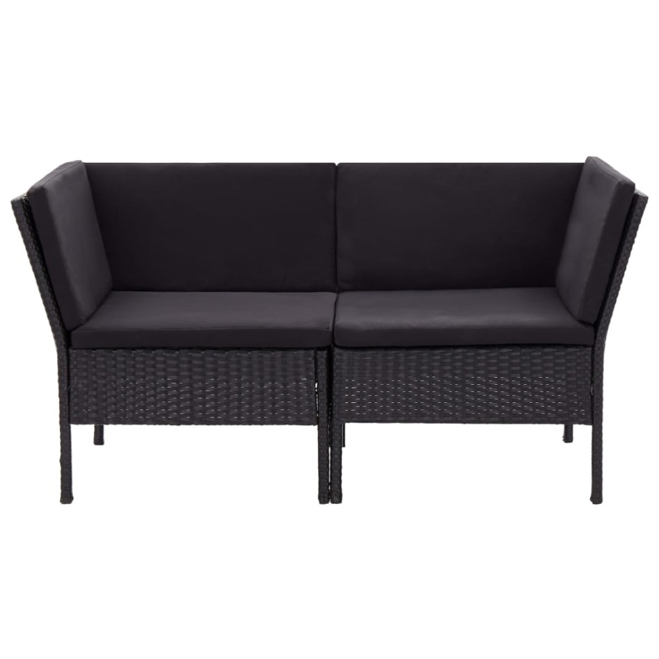 Set muebles de jardín 8 piezas y cojines ratán sintético