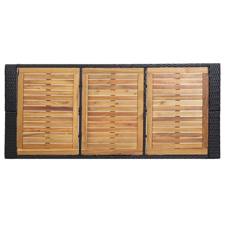 Set muebles bar jardín 7 piezas y cojines ratán sintético