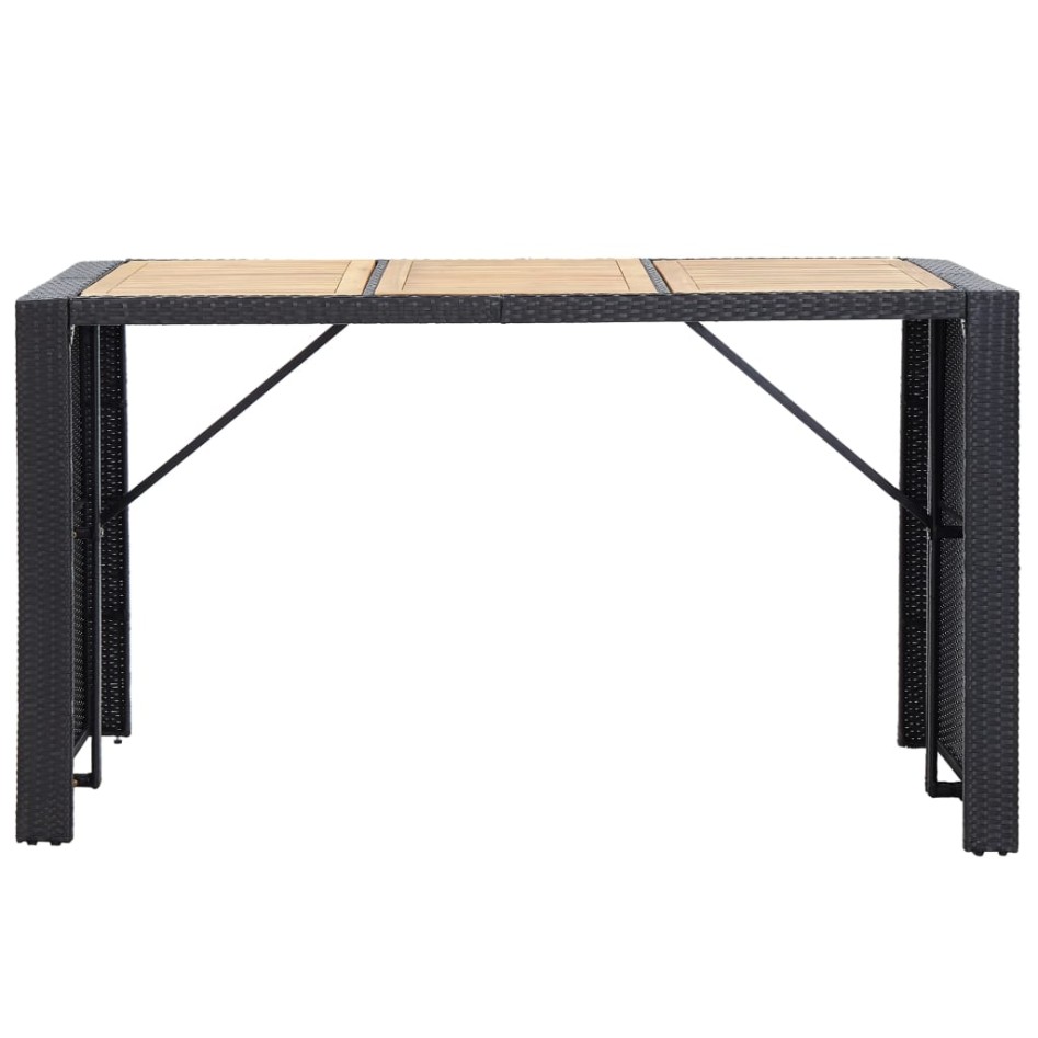 Set muebles bar jardín 7 piezas y cojines ratán sintético