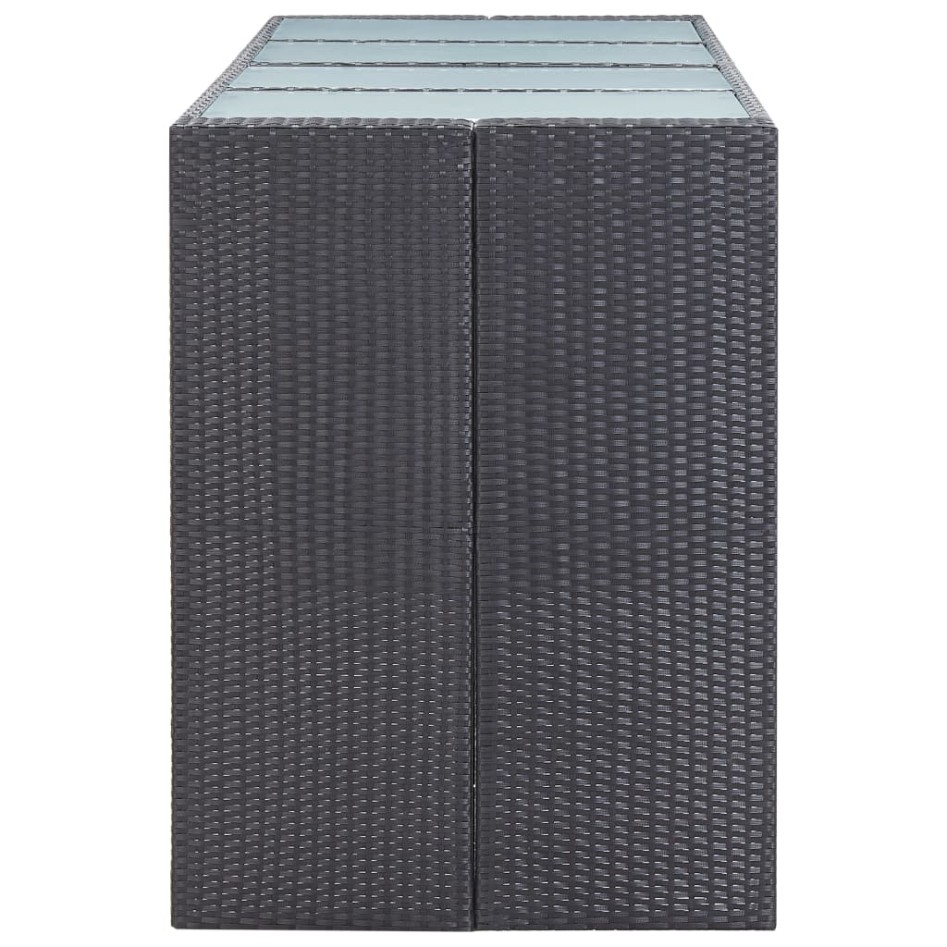 Mesa y taburetes altos jardín 9 pzas ratán sintético