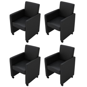 Sillas de comedor 4 unidades cuero sintético