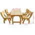 Juego de comedor de jardín 5 piezas madera de pino