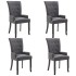 Sillas de comedor con reposabrazos 4 unidades tela gris