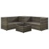 Set de muebles de jardín 4 pzas y cojines ratán sintético