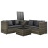 Set de muebles de jardín 4 pzas y cojines ratán sintético