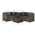 Set de muebles de jardín 4 pzas y cojines ratán sintético