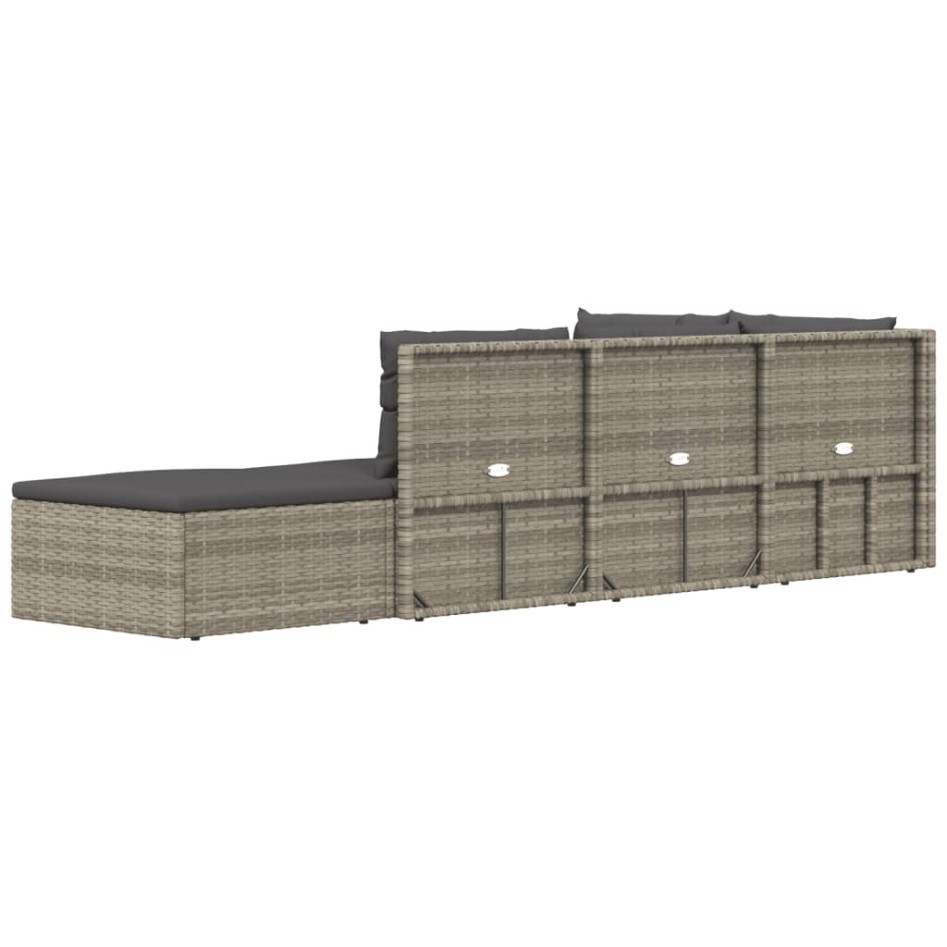 Set de muebles de jardín 5 pzas y cojines ratán sintético