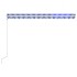 Toldo automático retráctil azul y blanco 450x300