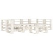 Juego de muebles de palets para jardín 7 piezas madera blanco