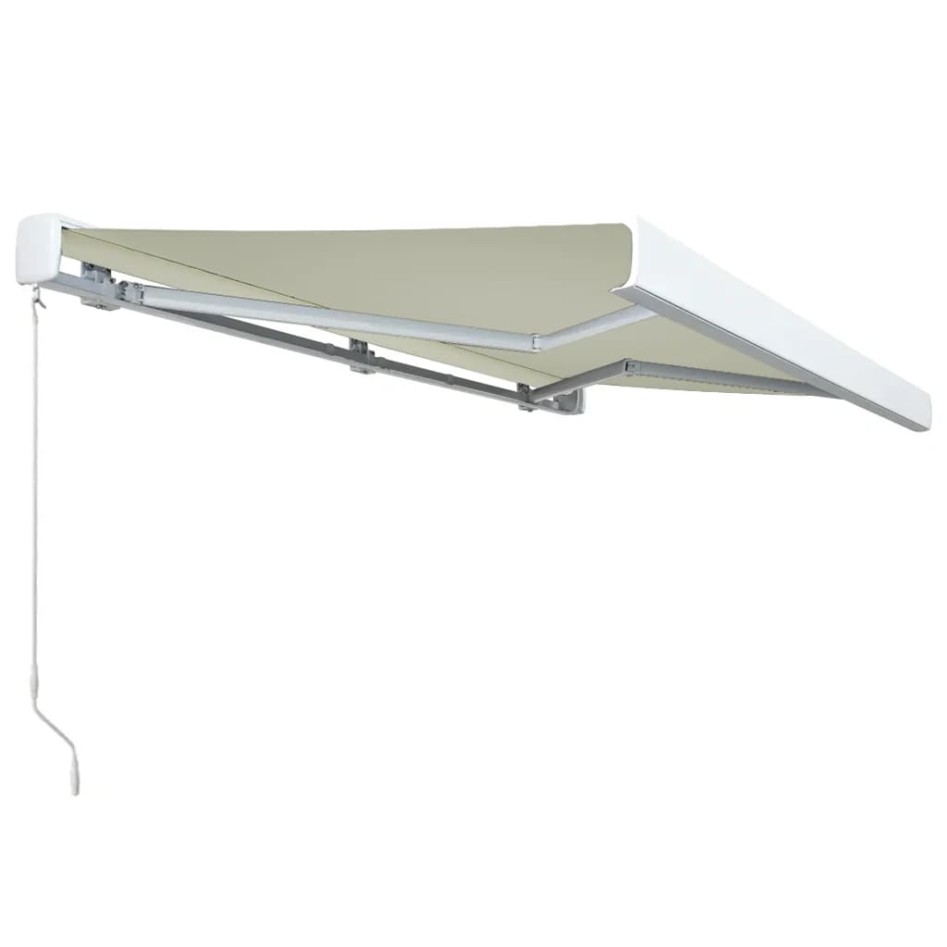 Toldo de carrete manual color crema 350x250