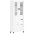 Aparador alto madera contrachapada blanco brillo 69,5x34x180