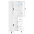 Aparador alto madera contrachapada blanco brillo 69,5x34x180