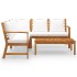 Muebles de jardín 4 pzas cojines crema madera maciza de
