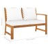 Muebles de jardín 4 pzas cojines crema madera maciza de