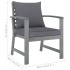 Muebles de jardín 5 pzas cojines gris madera maciza de