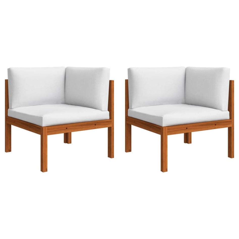 Muebles de jardín 5 pzas cojines crema madera maciza de