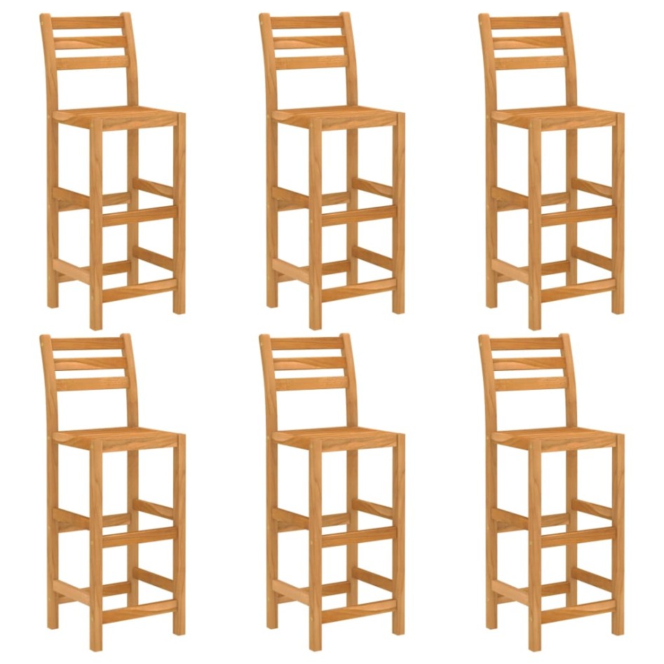 Mesa y sillas de bar para jardín 7 pzas madera maciza de