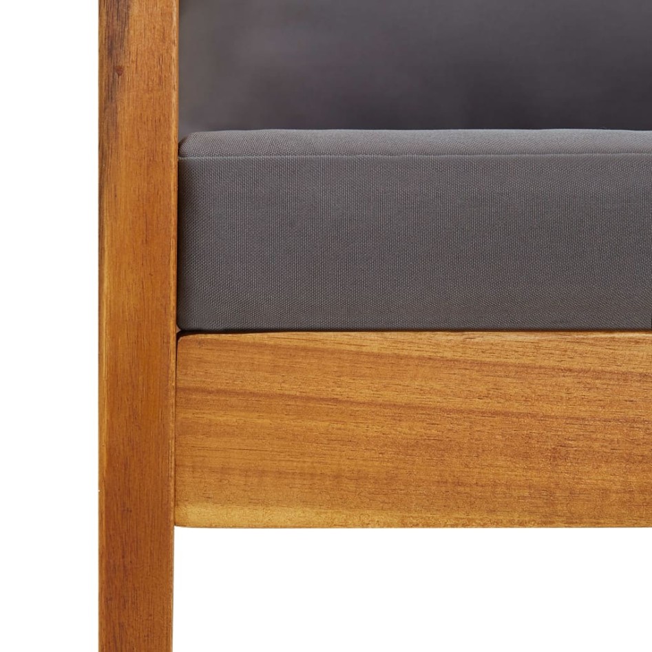 Juego de jardín de 5 piezas con cojines Madera maciza de