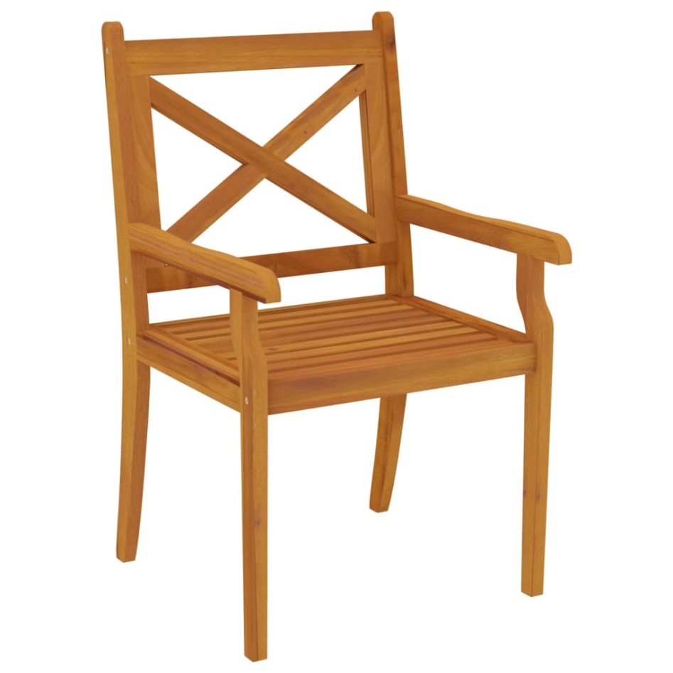 Juego de comedor de jardín 7 piezas madera maciza de