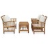 Muebles de jardín 4 piezas con cojines madera maciza de