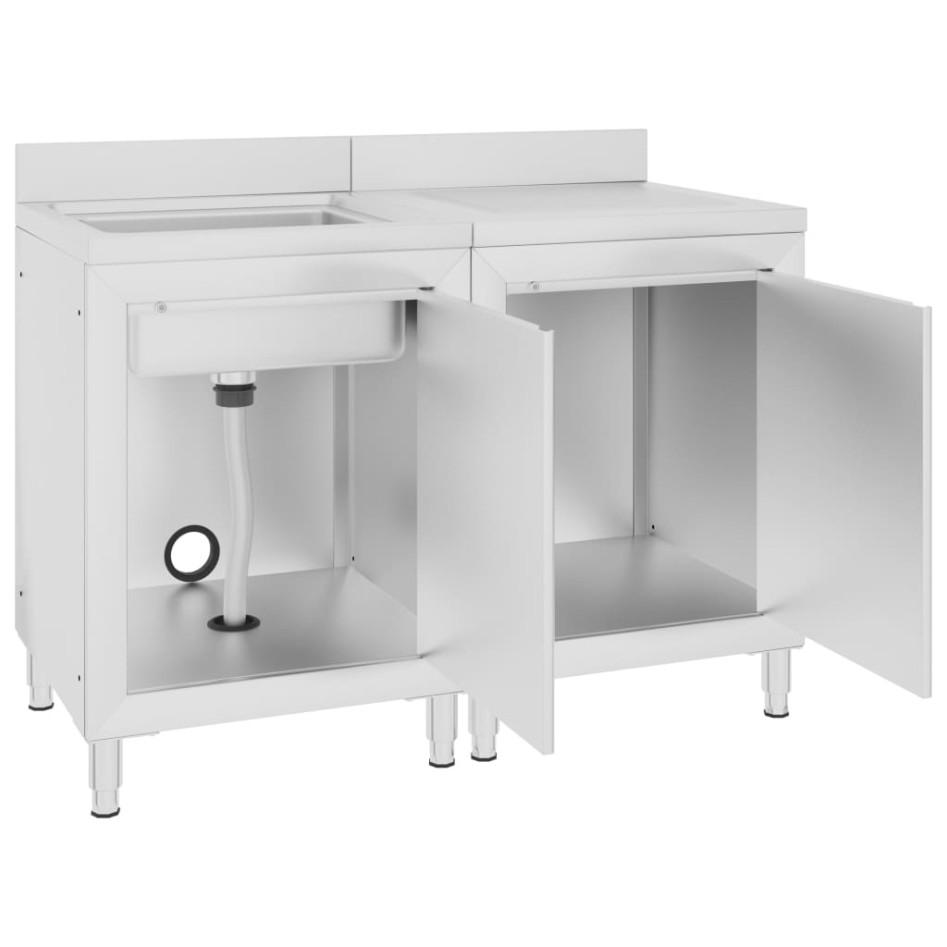 Fregadero de cocina profesional acero inoxidable 120x60x96