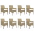 Muebles de jardín 9 piezas ratán sintético y vidrio