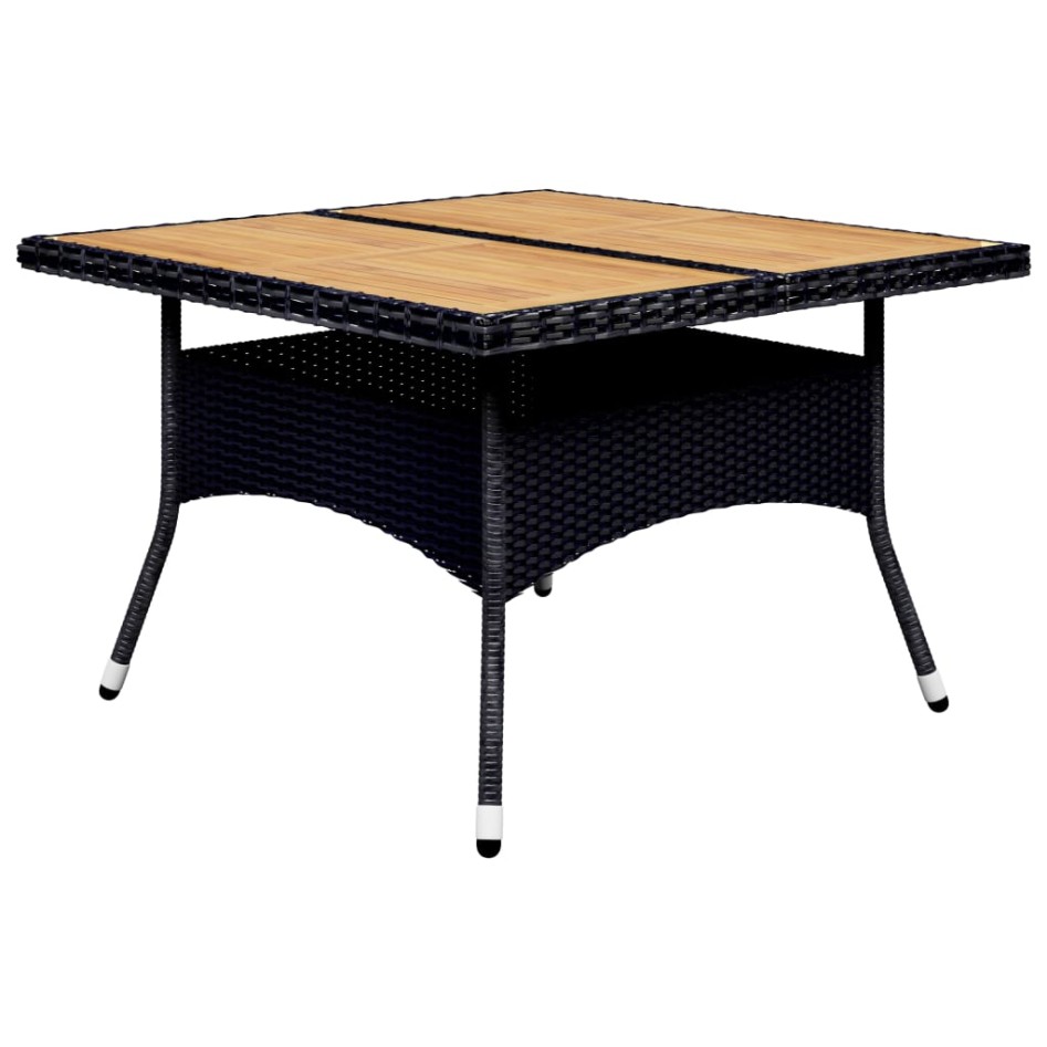 Set de comedor de jardín 9 pzas ratán PE y madera acacia