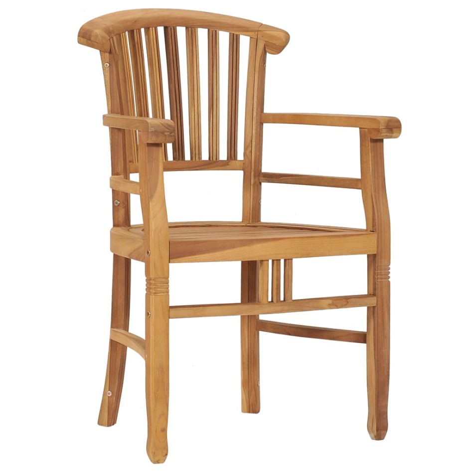 Juego de comedor de jardín 3 piezas madera maciza de