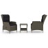 Set muebles de jardín 3 pzas y cojines ratán sintético
