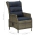 Set muebles de jardín 3 pzas y cojines ratán sintético