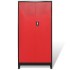 Armario de herramientas con baúl acero negro/rojo 90x40x180