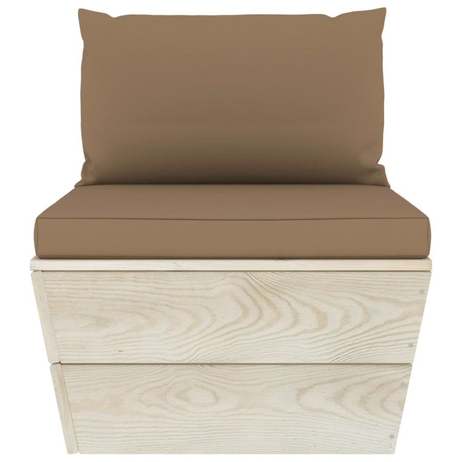 Muebles de jardín de palets 6 piezas y cojines madera de