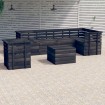 Muebles palets de jardín 7 pzas madera maciza pino gris oscuro