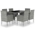 Set comedor jardín 7 pzas ratán sintético gris antracita y