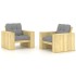 Sillas de jardín cojines 2 uds gris madera de pino