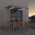 Toldo automático LED sensor de viento azul y blanco 400x300